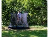 EXIT Silhouette ground trampoline ø244cm with safety net - black Outdoor Round Coil spring Sunken trampoline