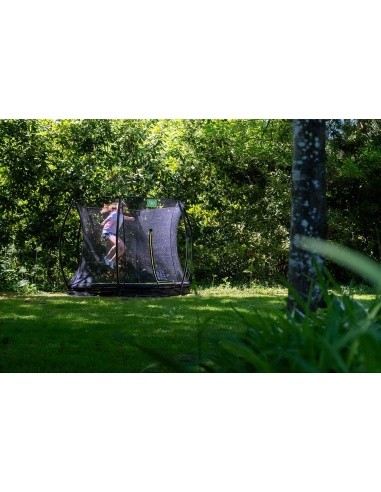 EXIT Silhouette ground trampoline ø244cm with safety net - black Outdoor Round Coil spring Sunken trampoline