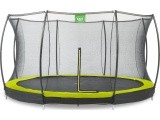 EXIT Silhouette ground trampoline ø366cm with safety net - green Outdoor Round Coil spring Sunken trampoline