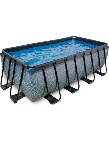 EXIT Stone pool 400x200x122cm with filter pump - grey