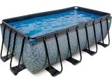 EXIT Stone pool 400x200x122cm with filter pump - grey