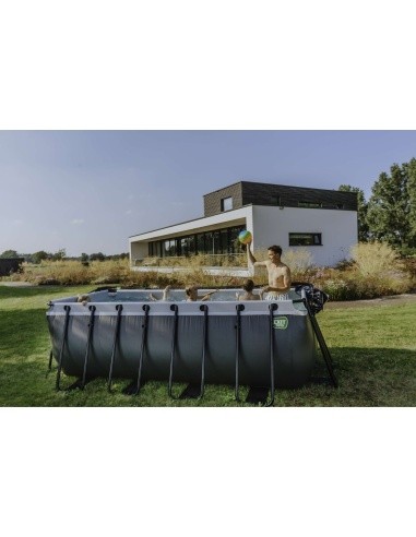 EXIT Stone pool 400x200x122cm with filter pump - grey