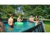 EXIT Wood pool 540x250x122cm with sand filter pump - brown