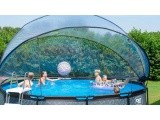 EXIT Stone pool ø450x122cm with dome and sand filter and heat pump - grey