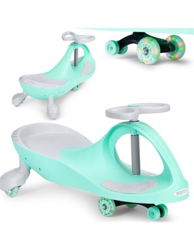 Gravity ride vaikiška transporto priemonė LED ratai žalia ECOTOYS
