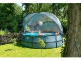 EXIT Black Leather pool ø488x122cm with sand filter pump and dome - black