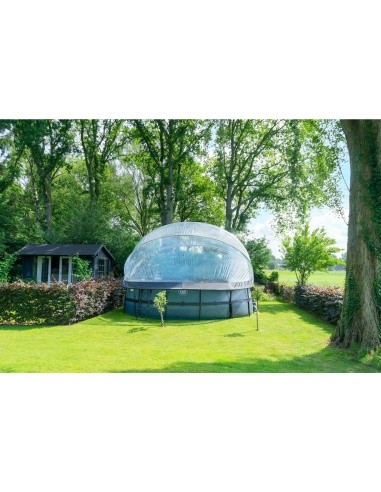 EXIT Black Leather pool ø488x122cm with sand filter pump and dome - black