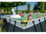 EXIT Black Leather pool 540x250x122cm with sand filter pump and dome and heat pump - black
