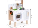 Vaikiški retro mediniai virtuvės orkaitės degikliai, kriauklės, kriauklės, virtuvės reikmenys ECOTOYS