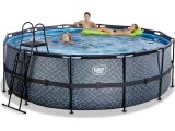 EXIT Stone pool ø427x122cm with filter pump and ladder - grey