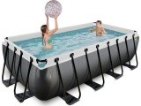 EXIT Black Leather pool 400x200x100cm with sand filter pump - black