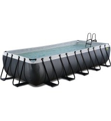 EXIT Black Leather baseinas 540x250x100cm su smėlio filtro siurbliu – juodas