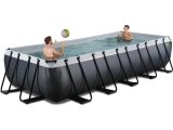 EXIT Black Leather baseinas 540x250x100cm su smėlio filtro siurbliu – juodas