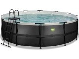 EXIT Black Leather pool ø488x122cm with sand filter pump - black