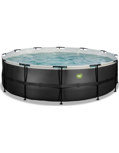 EXIT Black Leather pool ø488x122cm with sand filter pump - black