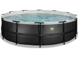 EXIT Black Leather pool ø488x122cm with sand filter pump - black