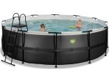 EXIT Black Leather pool ø488x122cm with sand filter pump - black