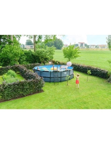 EXIT Black Leather pool ø488x122cm with sand filter pump - black