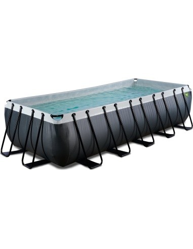 EXIT Black Leather baseinas 540x250x122 cm su smėlio filtro siurbliu, juodas