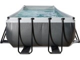 EXIT Black Leather baseinas 540x250x122 cm su smėlio filtro siurbliu, juodas