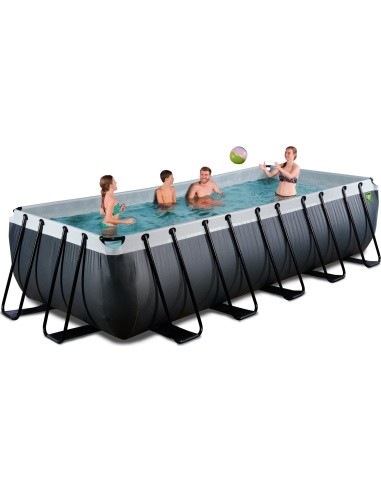 EXIT Black Leather pool 540x250x122cm with sand filter pump - black