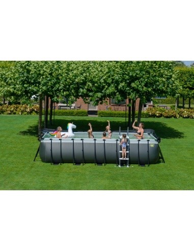 EXIT Black Leather pool 540x250x122cm with sand filter pump - black