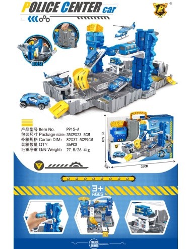Folding Car Park in Suitcase + Accessories Police Edition