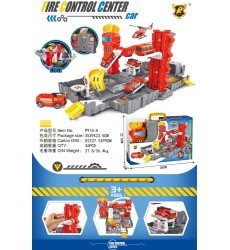 Folding Car Park with Suitcase + Accessories Fire Brigade Edition