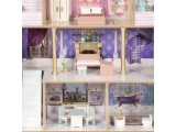 Medinis lėlių namelis pilis Bella 4 aukštai 5 kambariai 15 baldų ECOTOYS