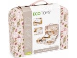 Lėlių namelis lagamine su mediniais baldais ir 20 priedų rinkiniu ECOTOYS