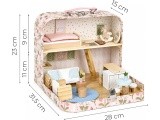 Domek dla lalek w walizce piętrowy drewniane mebelki zestaw 20 akcesoriów ECOTOYS