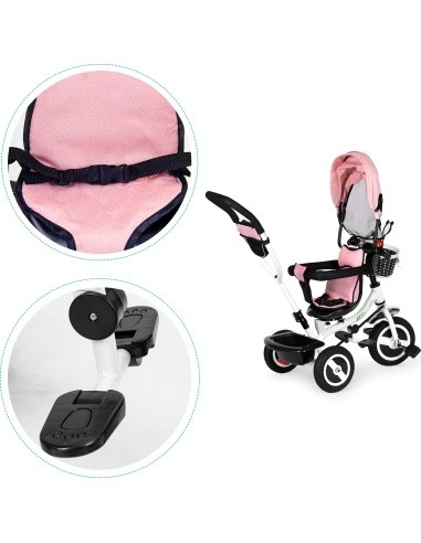 Tricycle rotating canopy durable rubber wheels ECOTOYS