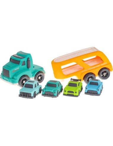Tow truck + Cars BIOplastik Yellow