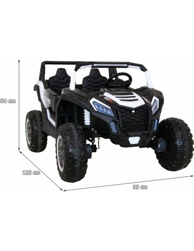 Elektromobilis Buggy ATV Racing 4x4 baltas