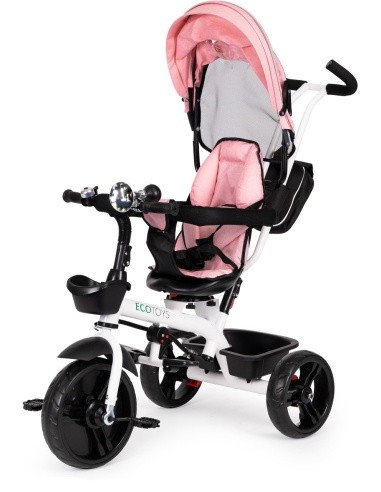 Tricycle tricycle stroller swivel seat 360* Pink ECOTOYS