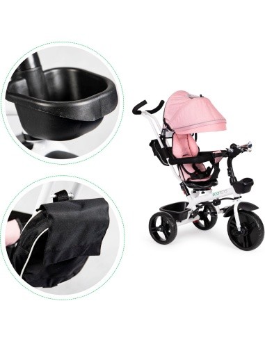 Tricycle tricycle stroller swivel seat 360* Pink ECOTOYS