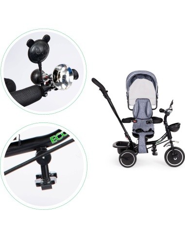 Tricycle with swivel seat canopy ECOTOYS