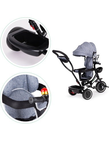 Tricycle with swivel seat canopy ECOTOYS