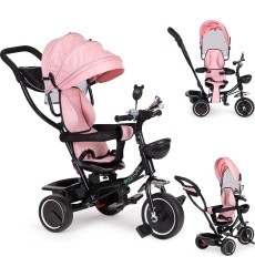 Triratukas ECOTOYS su sukiojama sėdyne ir stumdymo rankena