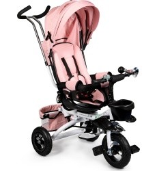 Rotating tricycle 360° Pink Delux with canopy ECOTOYS