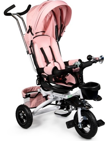 Rotating tricycle 360° Pink Delux with canopy ECOTOYS