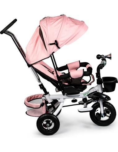 Rotating tricycle 360° Pink Delux with canopy ECOTOYS