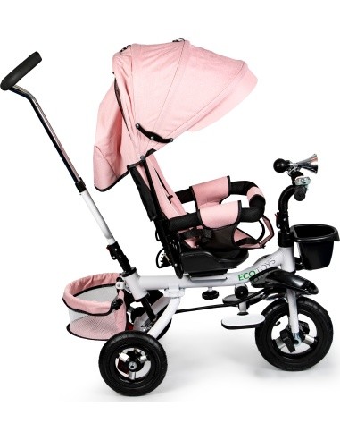 Rotating tricycle 360° Pink Delux with canopy ECOTOYS