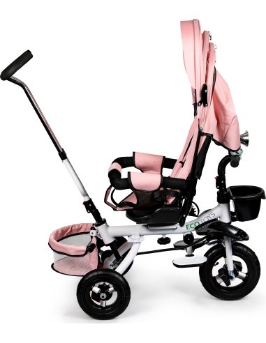 Rotating tricycle 360° Pink Delux with canopy ECOTOYS