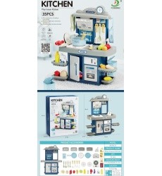 Blue Kitchen with Light and Sound Function + Accessories