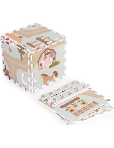 Large EVA foam mat for children Farm 90,5x90,5 cm 21 el. ECOTOYS