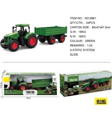 Green Tractor with Trailer