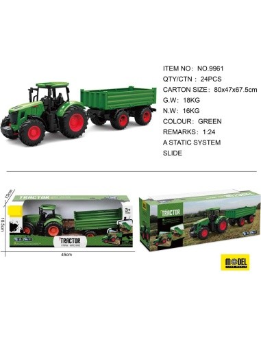 Green Tractor with Trailer