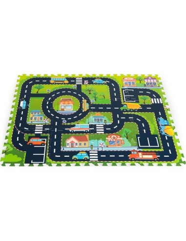 Foam mat for children puzzle city streets roads
