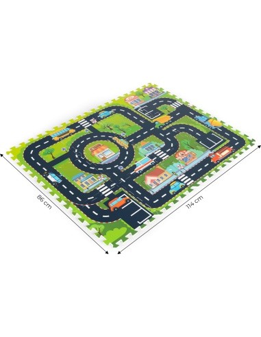 Foam mat for children puzzle city streets roads